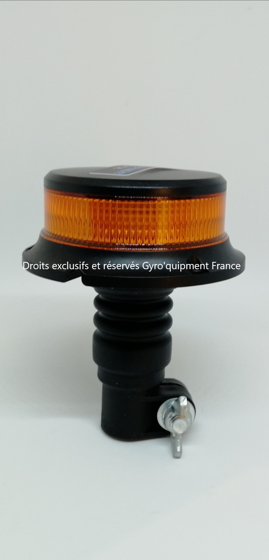 Gyrophare orange extra-plat sur hampe Tracteur, camion, voirie