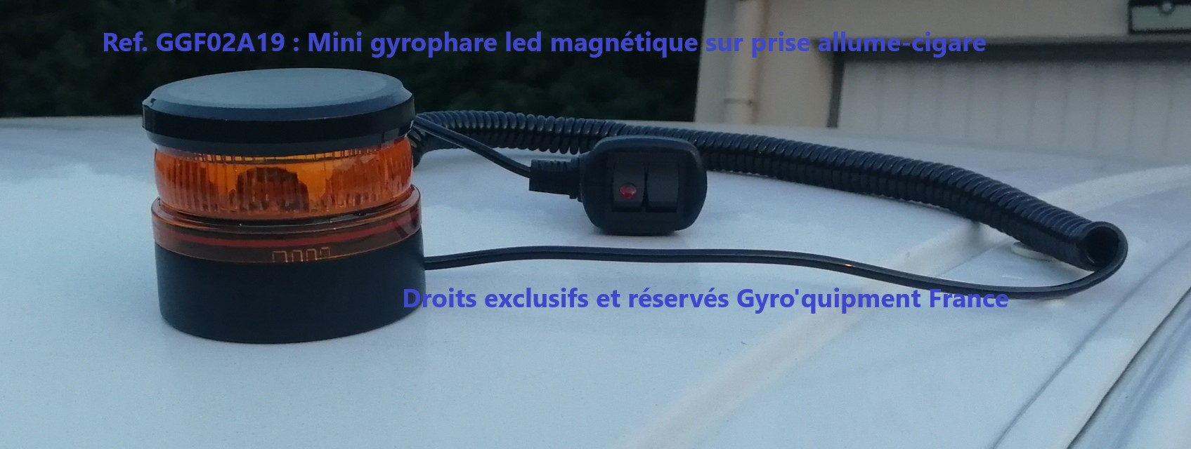 Mini gyrophare led magnétique Orange 12-24 V
