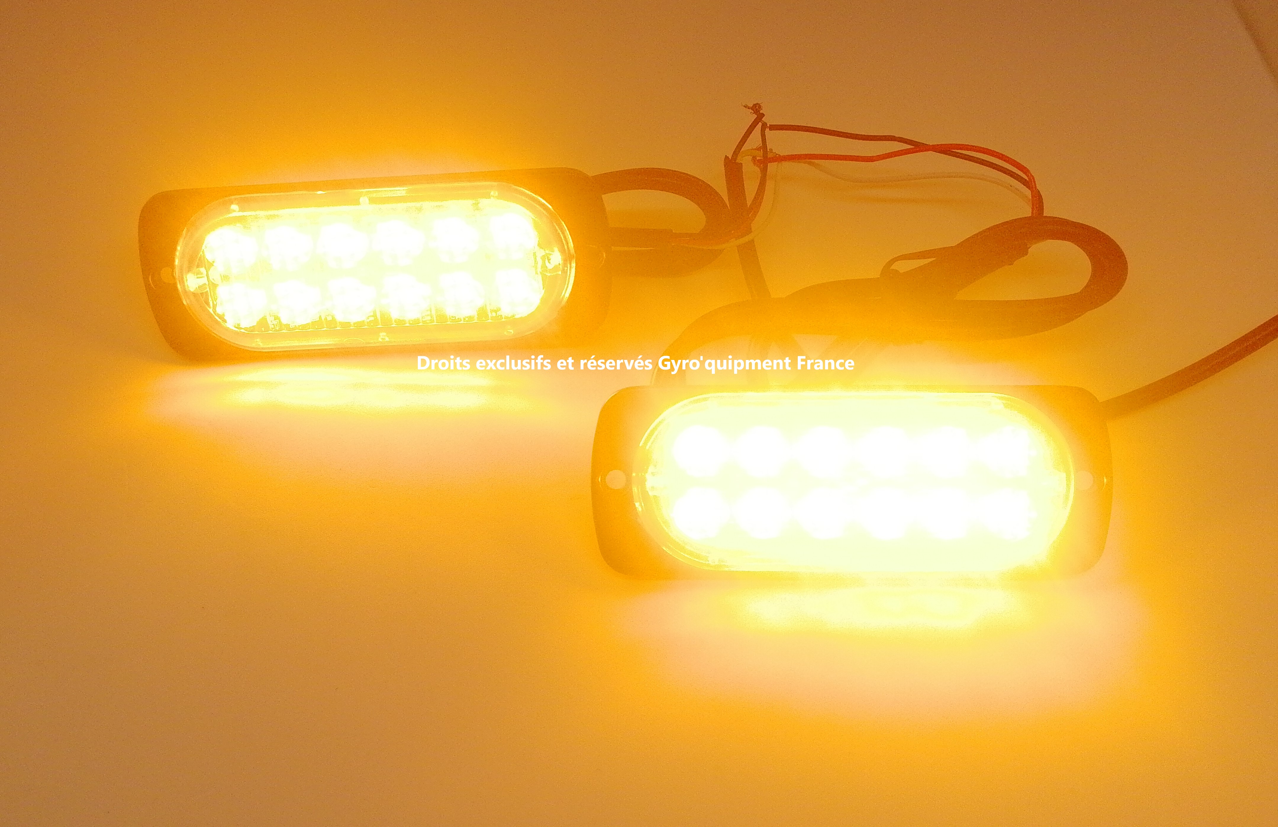 Feux de pénétrations extra plat orange gyrophare sécurité convoi agricole exceptionnel auto voiture