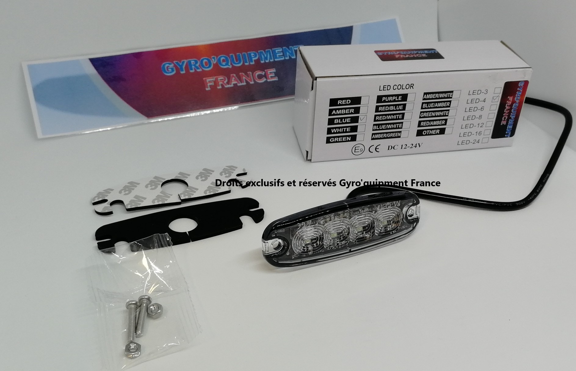 Feu stroboscopique à led extra fin 12-24 V Intervention dépannage sécurité convoi