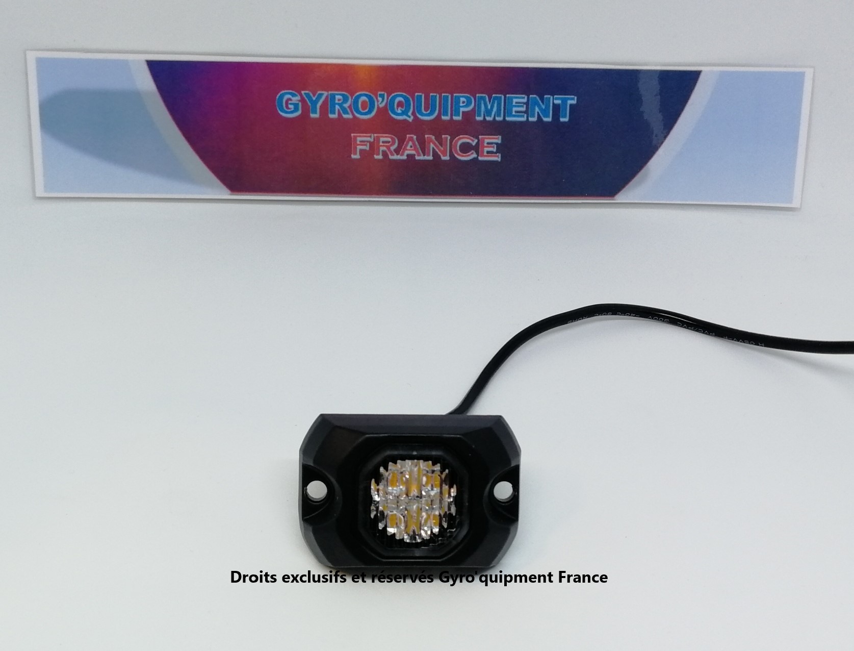 Gyrophare Feux de calandre stroboscopique Orange Blanc à led secours intervention voirie 