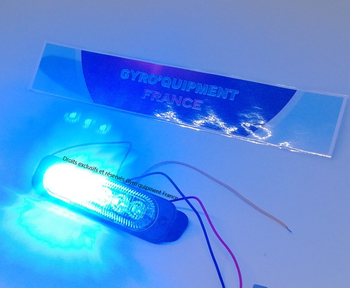 Gyrophare Feux de calandre Bleu stroboscopique à led secours intervention transplantation