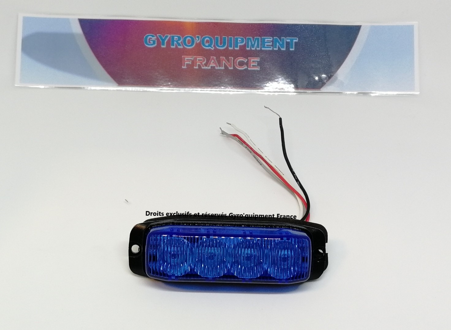 Feu de pénétration Bleu gyrophare stroboscopique Led Police nationale, police municipale, pompiers