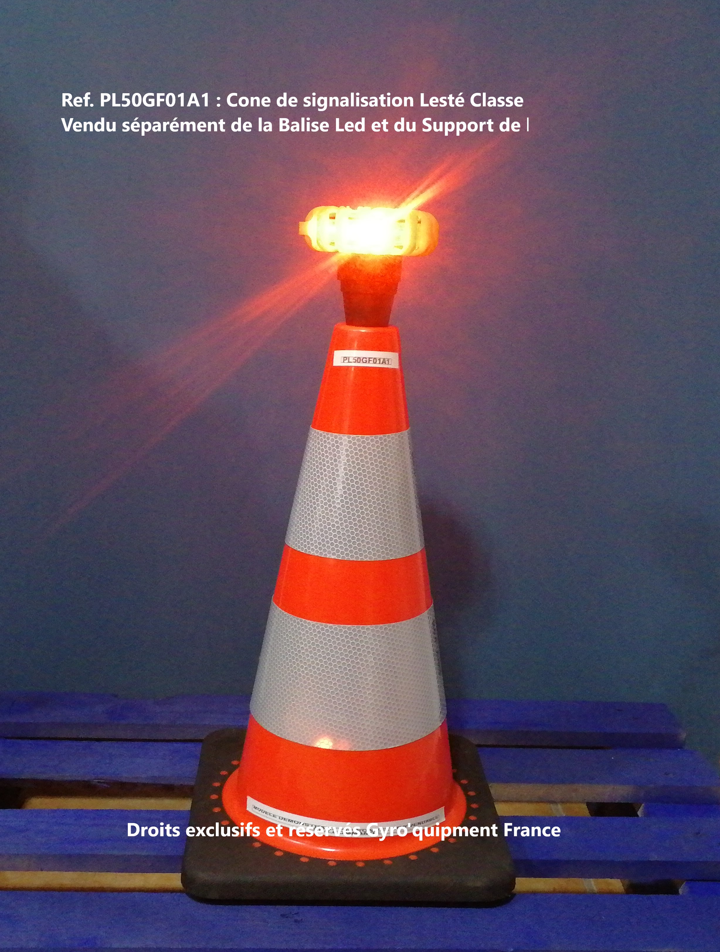 Cône de Lubeck signalisation routière orange blanc